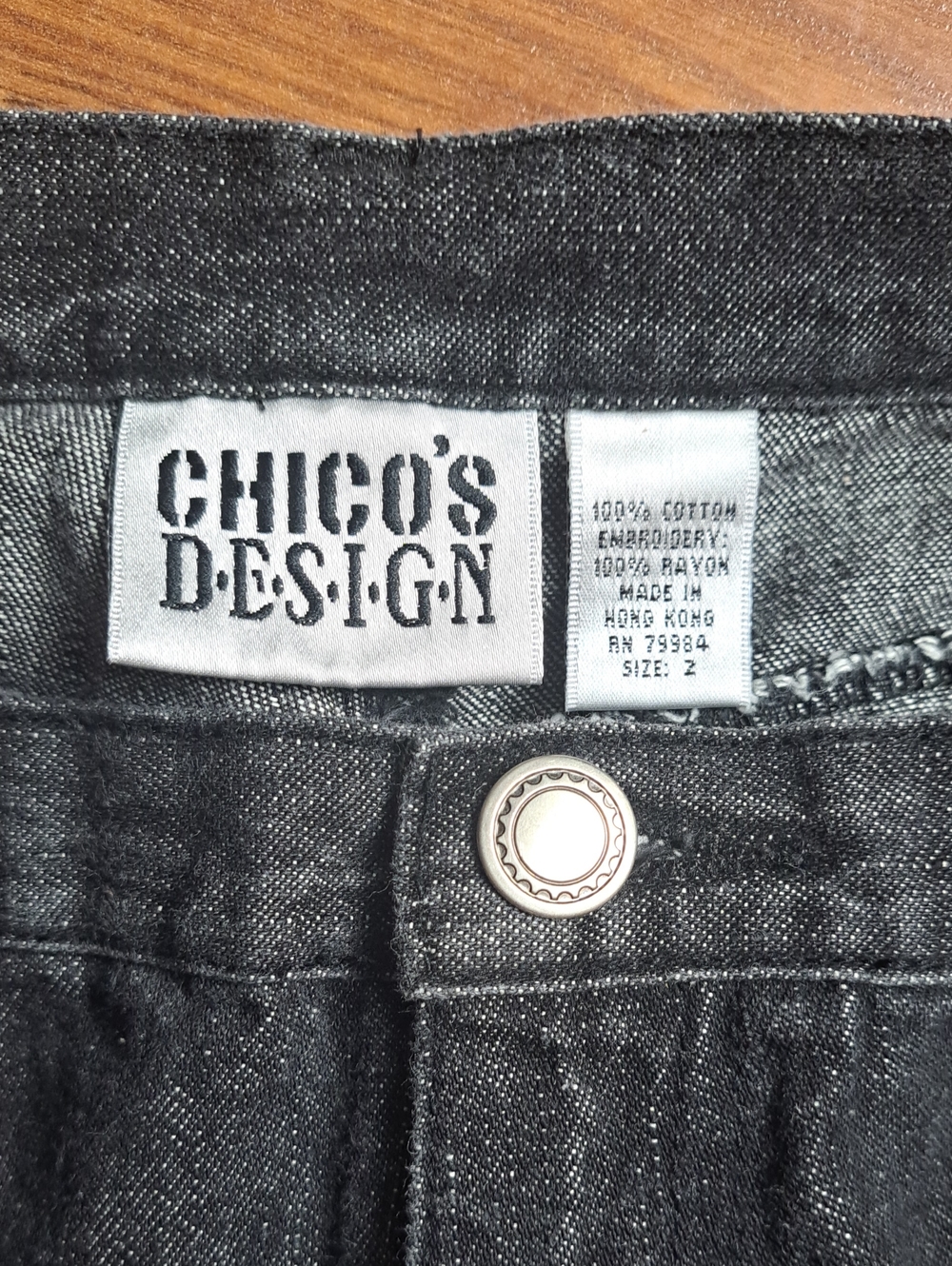 90s Chico’s Design Beaded Embroidered Black High Rise Jeans Vtg Tagged 2 Fits 8 - Picture 6 of 11